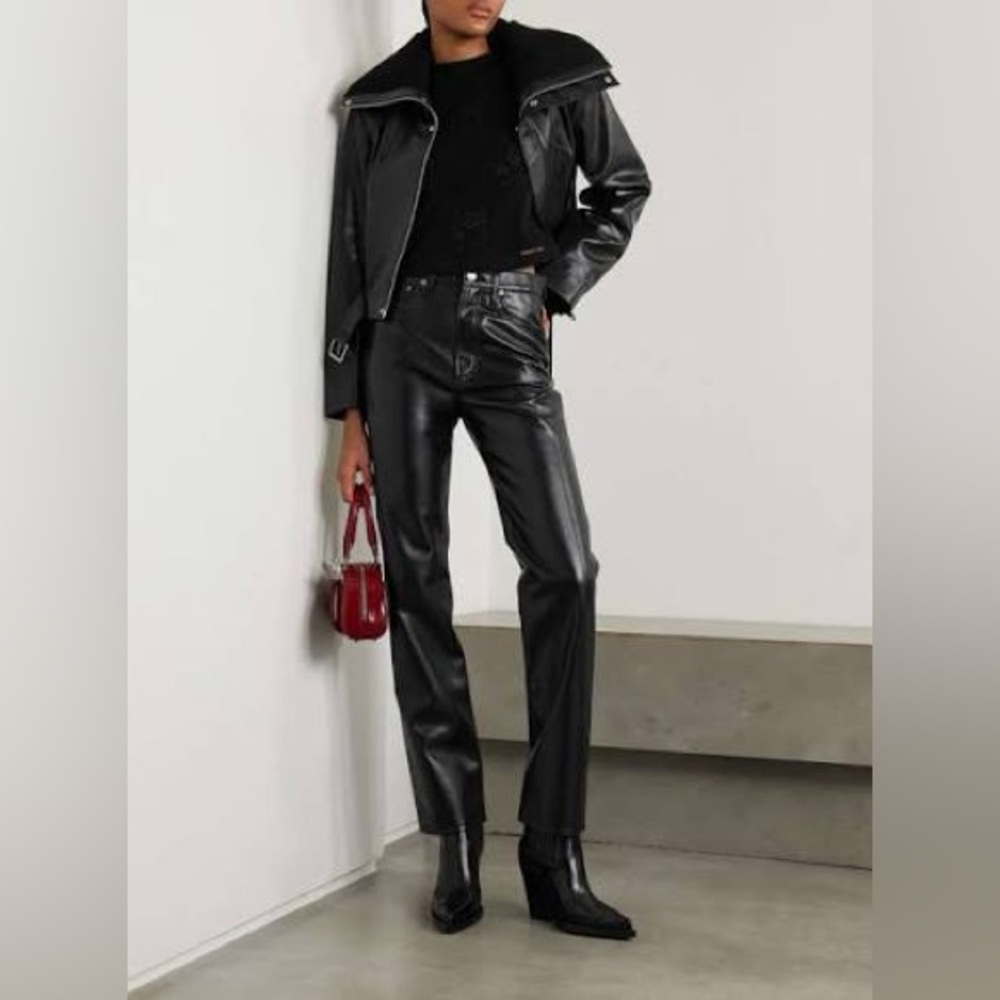 Agolde Black Leather Pants